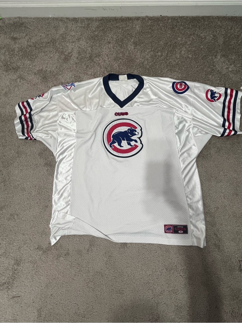 Lee Chicago Cubs White Navy Red Pullover Jersey